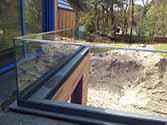 Dakterrashek van volledig glazen balustrade met rvs handregel