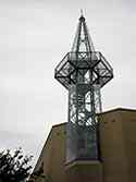 Minaret toren met rvs draagconstructie en glasbekleding