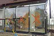 Buitenmuren van RVS frame met gelaagd veiligheidsglas